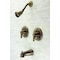 Kingston Brass KB663NDL Two-Handle Tub and Shower Faucet with Volume Control, Antique Brass KB663NDL - alternate 2